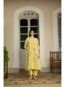 Vaayu - Lemon Applique Co-ord Set With Pant