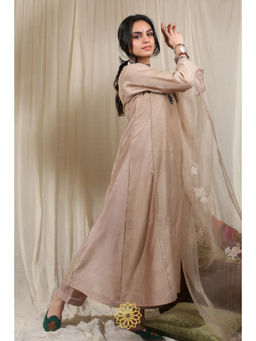 Rhua India - Beige Embroidered Kurta and Pant with Dupatta