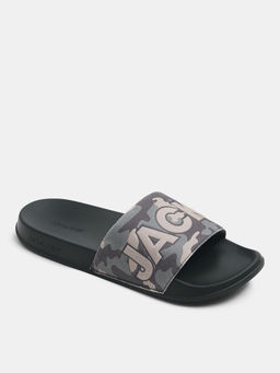 Jack & Jones - Green Camouflage Logo Pool Sliders