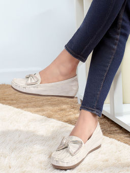 Carlton London - Women'S Soft Comfortable Anti-Slip Bow Loafers