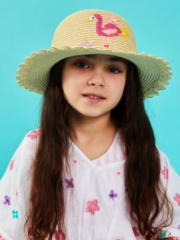 Accessorize London - Flamingo Floppy Hat Natural