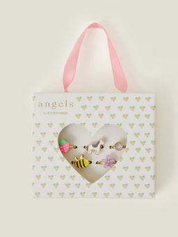 Accessorize London - Kids Girls Spring Garden Adjustable Rings (Pack Of 5)