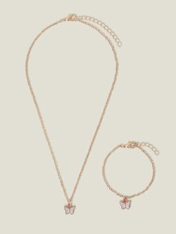 Accessorize London - Kids Butterfly Necklace And Bracelet Set