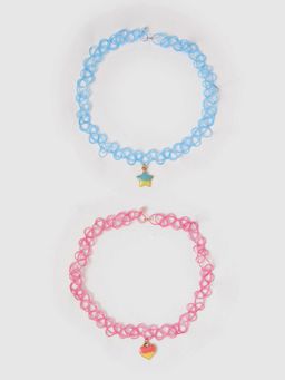Accessorize London - Kids Girls Heart Choker Necklaces (Pack Of 2)