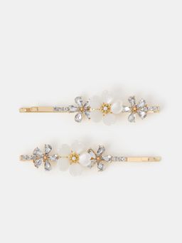 Accessorize London - Girls Diamante Flower Hair Slides