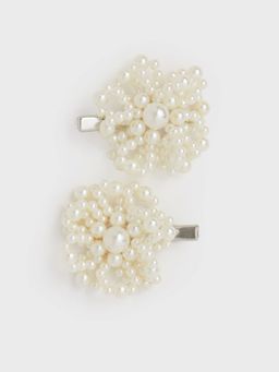 Accessorize London - Girls Pearl Flower Hair Clips