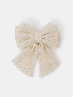 Accessorize London - Girls Glitter Stripe Bow Barrette Hair Clip