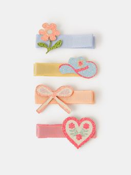 Accessorize London - Girls Girls Western Hair Clips Multi-Color (Pack Of 4)