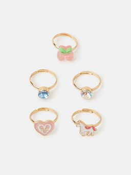Accessorize London - Girls Prairie Rings (Pack Of 5)