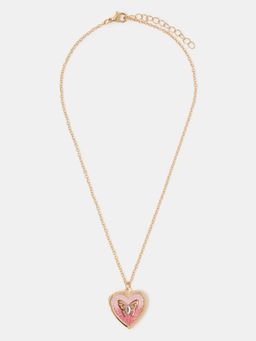 Accessorize London - Girls Butterfly Heart Locket Necklace