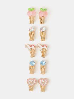 Accessorize London - Girls Prairie Clip-On Earrings (Pack Of 5)