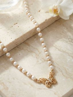 Accessorize London - Girls Butterfly Pearl Necklace