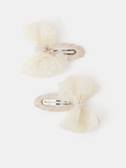 Accessorize London - Girls Flower Mesh Bow Clips