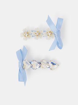 Accessorize London - Girls Ribbon Trim Salon Clips