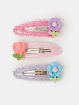 Accessorize London - Girls Glitter Flower Hair Clips (Pack Of 3)