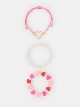 Accessorize London - Girls Heart Bead Bracelets (Pack Of 3)