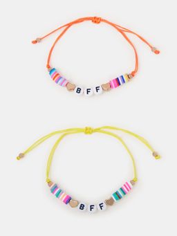 Accessorize London - Girls Bff Bead Corded Bracelets (Pack Of 2)