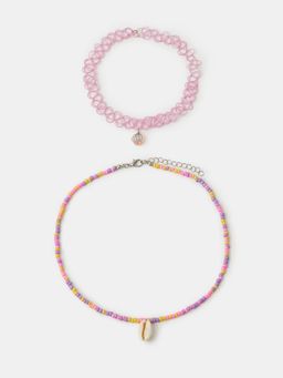 Accessorize London - Girls Shell Necklace & Choker (Pack Of 2)