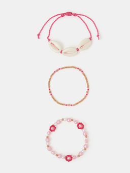 Accessorize London - Pack Of 3 Girls Shell Beaded Bracelets (Pack Of 3)