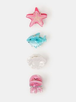 Accessorize London - Girls Mini Sea Life Claw Clips (Pack Of 4)