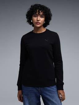 Puma - Women Black Printed Cotton Sweatshirt