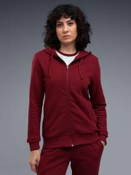 Puma - Women Red Solid/Plain Cotton Jacket