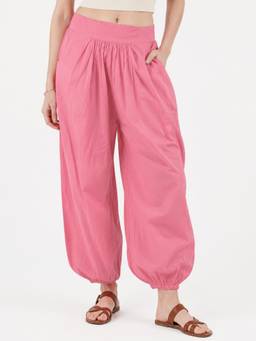 Tikhi Imli - Women Pink Solid/Plain Pure Cotton Pant