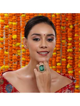 Ruby Raang Studio - Oversized Emerald Cocktail Ring