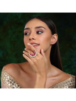 Ruby Raang Studio - Half Moon Kundan Ring