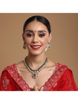 Ruby Raang Studio - Multi-Color Kundan and Stone Choker with Earrings