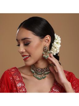 Ruby Raang Studio - Precious Handcrafted Stone Neckpiece with Emeralds