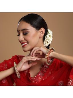 Ruby Raang Studio - Handcrafted Heavy Bangles Green and Red (Set of 2)