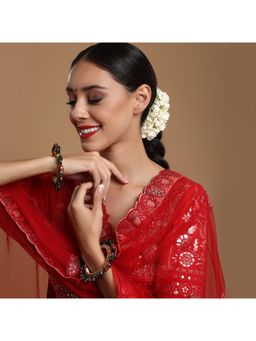 Ruby Raang Studio - Handcrafted Heavy Bangles Green and Red, Blue (Set of 2)