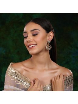 Ruby Raang Studio - Chandbali Kundan Earrings White