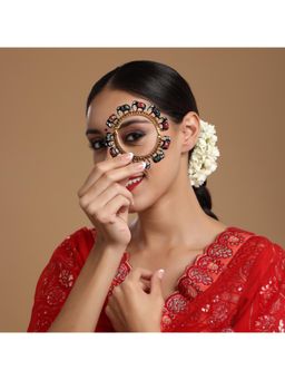 Ruby Raang Studio - Handcrafted Kundan Heavy Bangle Green and Red, Blue