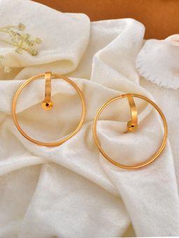 Silvermerc Designs - Gold Plated Round Shape Hoop Earrings for Women