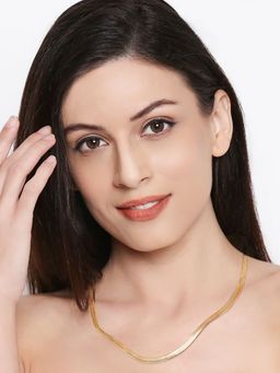 OOMPH - Womens Gold Tone Delicate Snake Chain Fashion Necklace