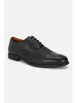 Louis Philippe - Men Black Leather Lace Up Oxford Shoes