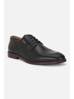 Louis Philippe - Men Black Leather Lace Up Shoes