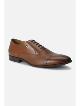 Louis Philippe - Men Brown Leather Lace Up Oxford Shoes