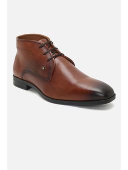 Louis Philippe - Men Brown Pu Lace Up Brogues Boots