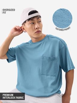 The Souled Store - Solid Arctic Blue Oversized T-Shirt
