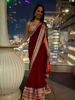 Gopi Vaid - Golconda Kuban Saree with Stitched Blouse