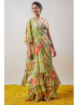 Gopi Vaid - Disha Saree with Stitched Blouse