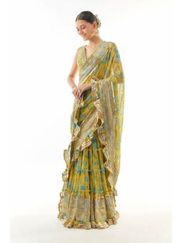 Gopi Vaid - Aanchal Saree with Stitched Blouse and Petticoat