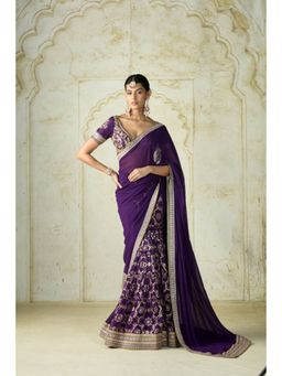 Gopi Vaid - Swati Vatsa in Ruqqayah Saree with Stitched Blouse