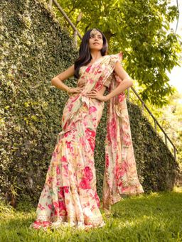 Gopi Vaid - Prerna Mehra In Khushi Frill Saree with Stitched Blouse