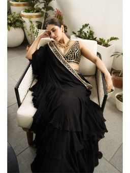 Gopi Vaid - Rukmini Maitra In Marrakesh Ruffle Saree with Stitched Blouse