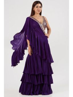 Gopi Vaid - Marrakesh Ruffle Saree with Stitched Blouse