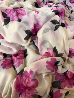 Ensembles - Blooming blush saree With Unstitched Blouse